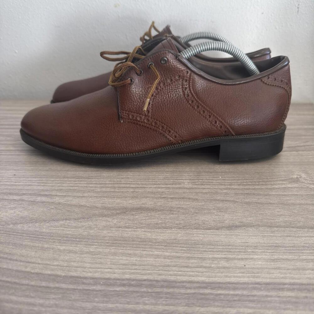 FootJoy Men's Size 10M FJ Brown Leather Comfort Soft Spike Lace-Up Golf Shoes
